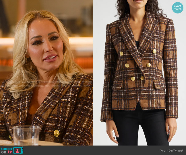 L'Agence Kenzie Double Breasted Blazer worn by Mary Fitzgerald on Selling Sunset