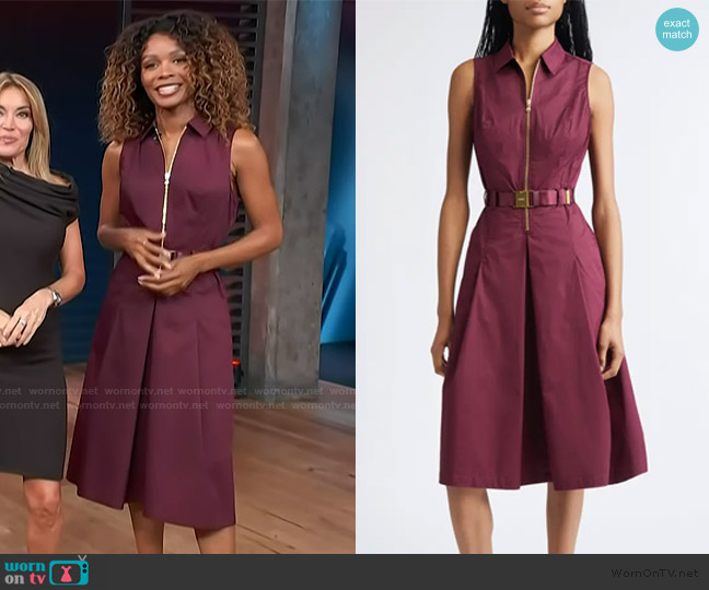 L'Agence Kylo Belted Cotton Blend Shirtdress worn by Zuri Hall on Access Hollywood