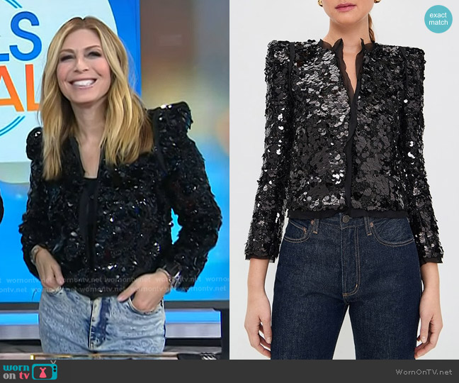 L'Agence Shai Paillette Strong Shoulder Jacket worn by Jill Martin on Today