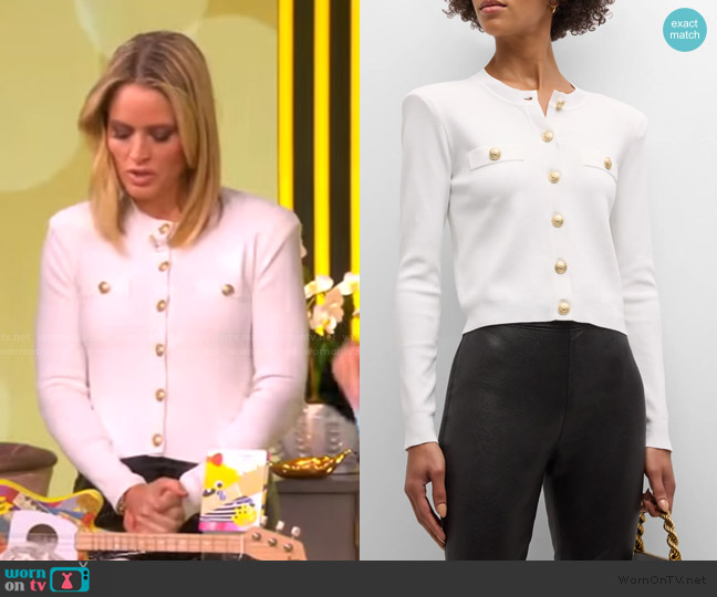 L'Agence Toulouse Button-Down Cardigan worn by Sara Haines on The View