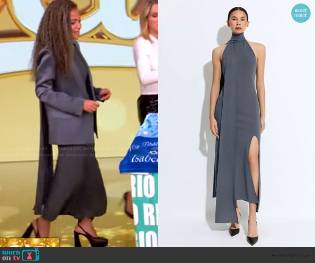 LaPointe Matte Viscose Halterneck Dress worn by Sunny Hostin on The View