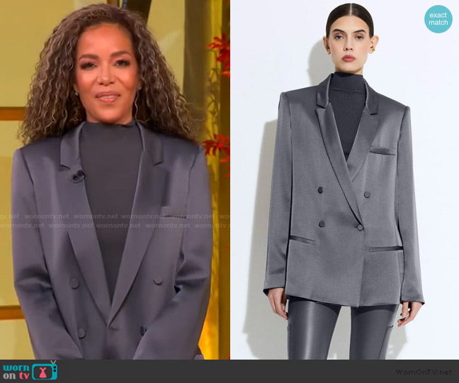 LaPointe Satin Blazer worn by Sunny Hostin on The View