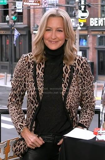 Lara’s leopard plaid blazer on Good Morning America