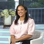 Laura’s pink embellished cardigan on Today