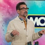 Lawrence Zarian’s cable knit cardigan on The Kelly Clarkson Show