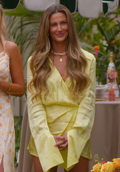 Lisa’s yellow satin mini dress on Selling the OC