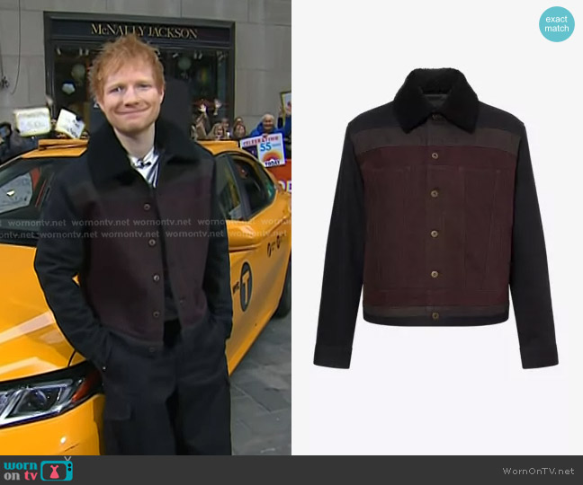 Loewe Panelled Colour-Block Denim Jacket worn by Ed Sheeran on Today