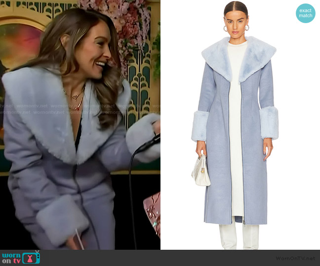 LPA Giovanna Coat worn by Emily Orozco on Access Hollywood