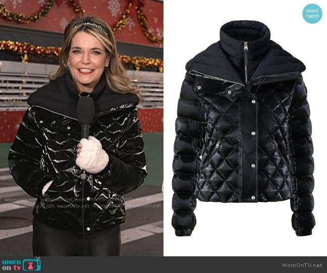 Mackage Yvette Waterproof Quilted Down Jacket with Removable Bib Insert worn by Savannah Guthrie on Today