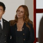 Maddie’s navy v-neck blazer on 9-1-1