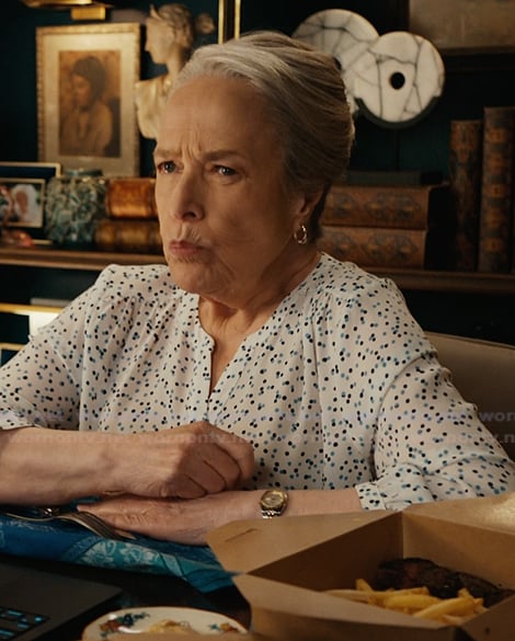 Madeline’s white spotted blouse on Matlock