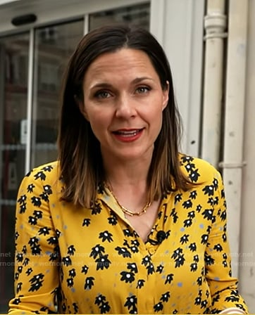 Maggie’s yellow floral shirtdress on Good Morning America