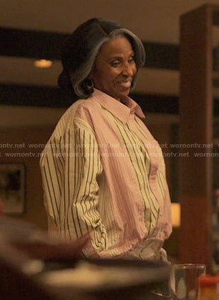 Mama Lu’s mixed stripe blouse on Reasonable Doubt