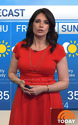 Maria Larosa’s red belted dress on Today