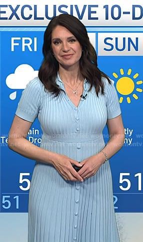 Maria’s blue ribbed button front dress on Today