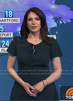 Maria’s green tie neck dress on Today