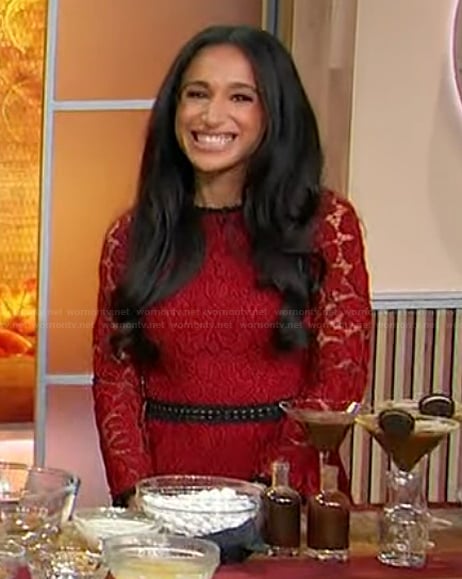 Marion Scotto’s red lace dress on Sherri