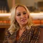 Mary’s brown plaid blazer on Selling Sunset
