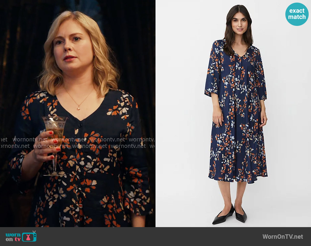 Masai Copenhagen MaNorelle V-Neck 3/4 Sleeve Midi Dress worn by Sam (Rose McIver) on Ghosts