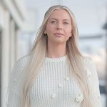 Mayci’s white floral sweater on The Secret Lives of Mormon Wives