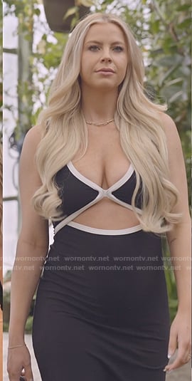 Mayci’s black cutout dress on The Secret Lives of Mormon Wives