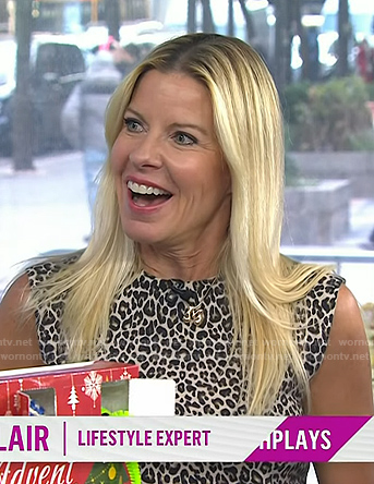 Meredith Sinclair’s leopard sleeveless top on Today