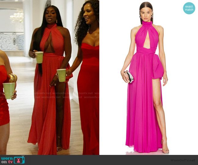 Michael Costello X Revolve Liliana Gown worn by Wendy Osefo on The Real Housewives of Potomac