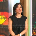 Michelle Miller’s black front ruffle dress on CBS Mornings