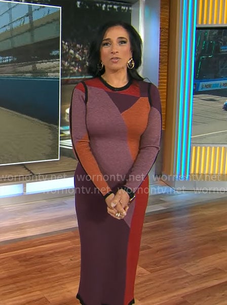 Michelle Miller’s colorblock dress on CBS Mornings