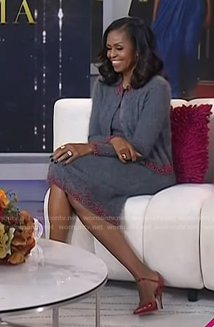 Michelle Obama’s red slingback heel pumps on Today