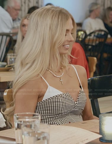 Miranda’s gingham check print mini dress on The Secret Lives of Mormon Wives
