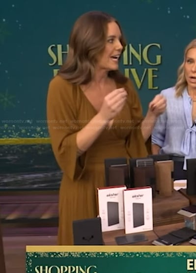 Monica’s brown maxi dress on Live with Kelly and Mark