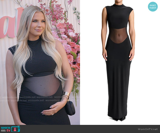 Naked Wardrobe Hourglass Mesh Inset Sleeveless Maxi Dress worn by Mayci Neeley on The Secret Lives of Mormon Wives