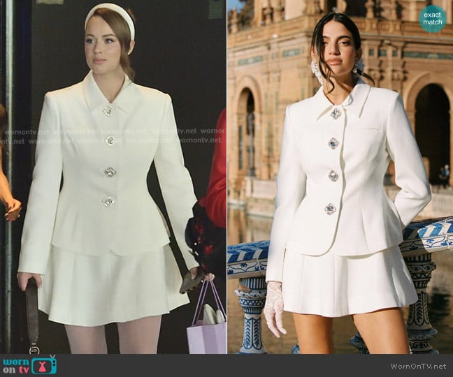 Nana Jacqueline Marianne Dress in White worn by Whitney Leavitt on The Secret Lives of Mormon Wives
