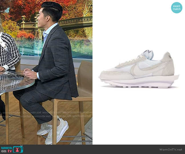 Nike x Sacai LD Waffle Sneakers in White worn by Brian Cheung on Today