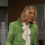 Nikki’s green tweed jacket on The Young and the Restless