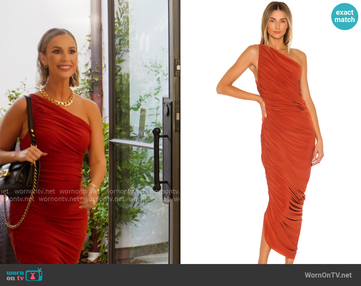 Norma Kamali Diana Gown in Cinnamon worn by Ashtyn Zerboni (Ashtyn Zerboni) on Selling the OC
