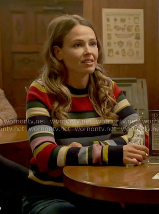 Novak’s multi colored striped sweater on Chicago Fire