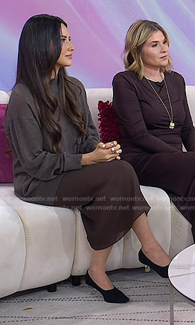 Olivia Munn’s black clear heel pumps on Today