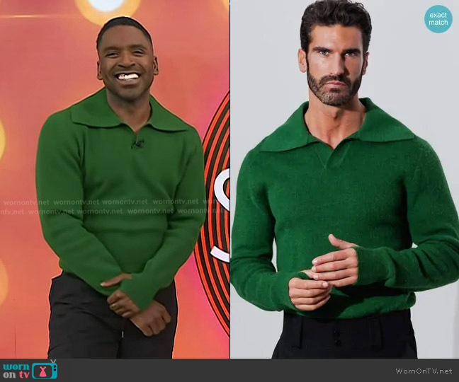 Orttu Vasco Sweater worn by Justin Sylvester on Today