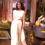 Padma Lakshmi’s white off shoulder dress on The View