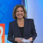 Christine’s navy pinstripe blazer and skirt on Today