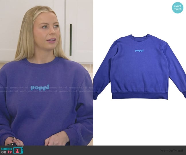 Poppi Soda Crewneck sweatshirt worn by Mayci Neeley on The Secret Lives of Mormon Wives