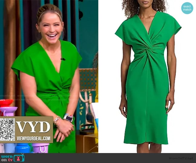Prabal Gurung Jackie Twist-Front Knee-Length Dress worn by Sara Haines on The View