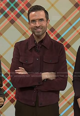 Preston Konrad’a dark red suede jacket on Today
