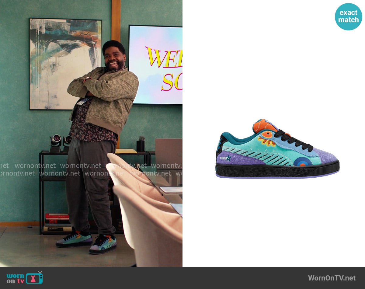 Puma Suede XL Dia De Los Muertos Pack - Mint worn by Howard (Ron Funches) on Loot