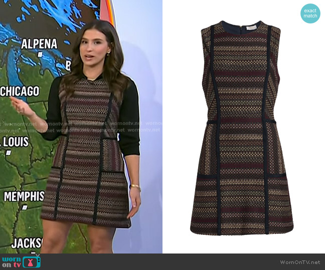 Ramy Brook Jeanette Spliced Dress worn by Angie Lassman on Today