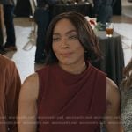 Athena’s red gathered jumpsuit on 9-1-1