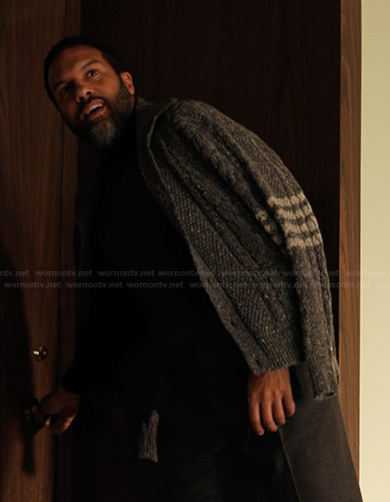Reggie’s gray cardigan on Alls Fair