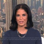 Darlene’s navy ribbed knot dress on Today